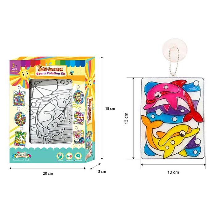 Colouring Suncatcher Board with Suction Painting Box Set