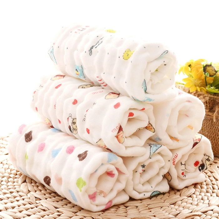 Baby Handkerchief Hanky 6-Layer Cotton Infant Bib Face Towel Wipe Burp Cloth Saliva BH Hanky