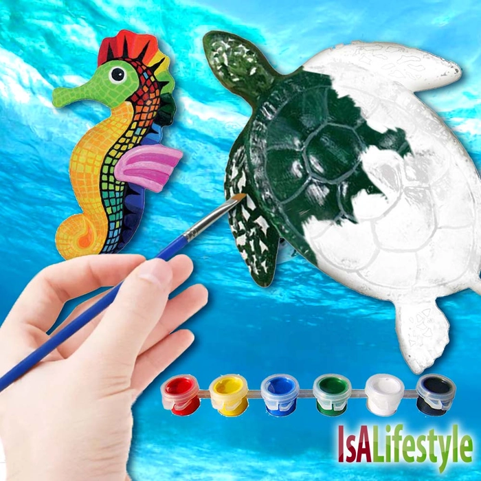 3D Turtle Paper Mache Painting Children Play Art Craft with Acrylic Colour Kids Handmake Activity