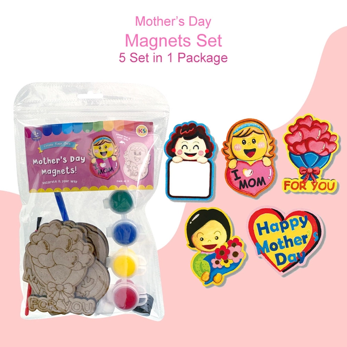 Mother's Day Gift Set Art Craft Present / Keychain / Magnets / Tree Hearts Stand / Button Keychain