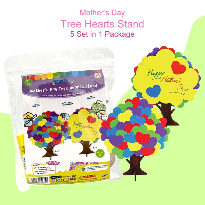 Mother's Day Gift Set Art Craft Present / Keychain / Magnets / Tree Hearts Stand / Button Keychain