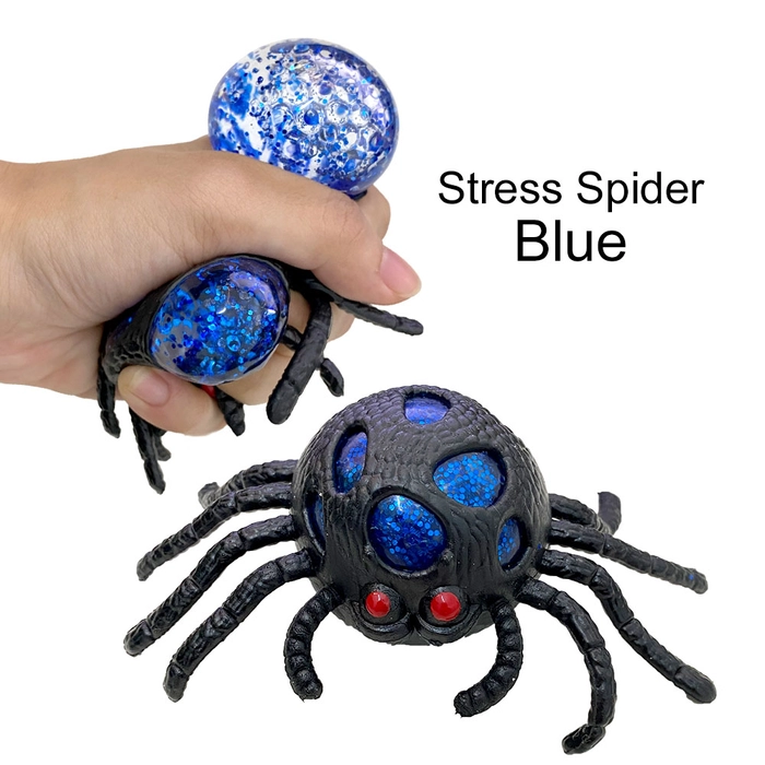 Spider Stress Ball Squishy Toys Halloween Tricky Toy Cute Mesh Stress Relieving Squeezing Ball Party Gift