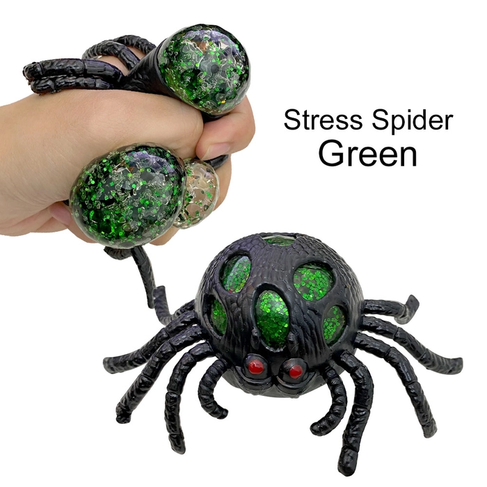 Spider Stress Ball Squishy Toys Halloween Tricky Toy Cute Mesh Stress Relieving Squeezing Ball Party Gift