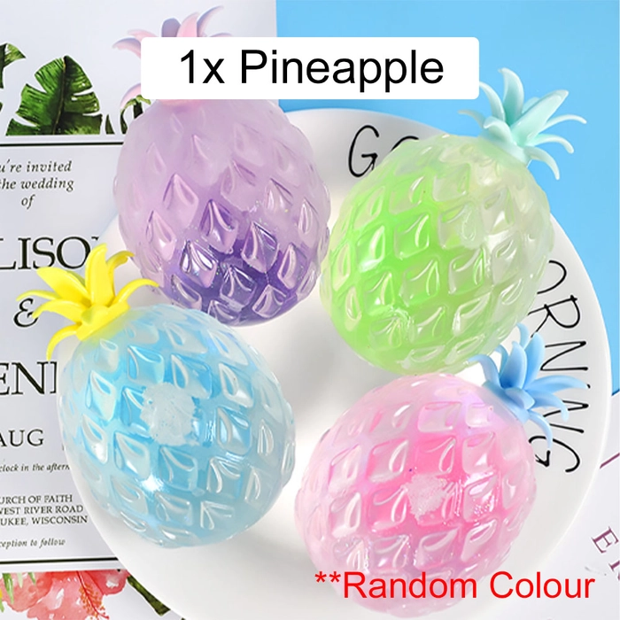 Colorful Squishy Stress Ball Venting Stress Relief Mesh Squish Finger Exercise Toy Stress Unicorn Pineapple