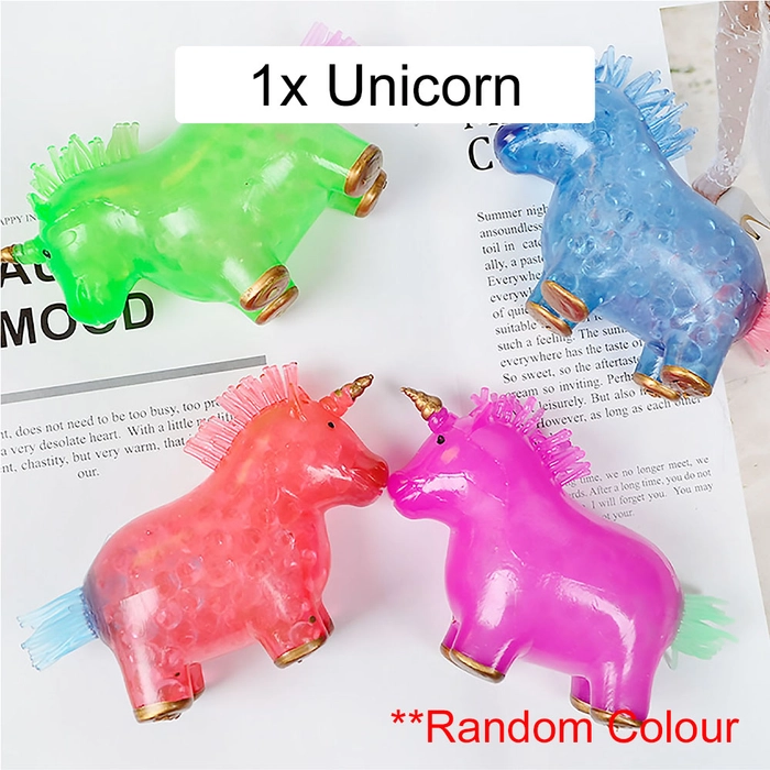 Colorful Squishy Stress Ball Venting Stress Relief Mesh Squish Finger Exercise Toy Stress Unicorn Pineapple