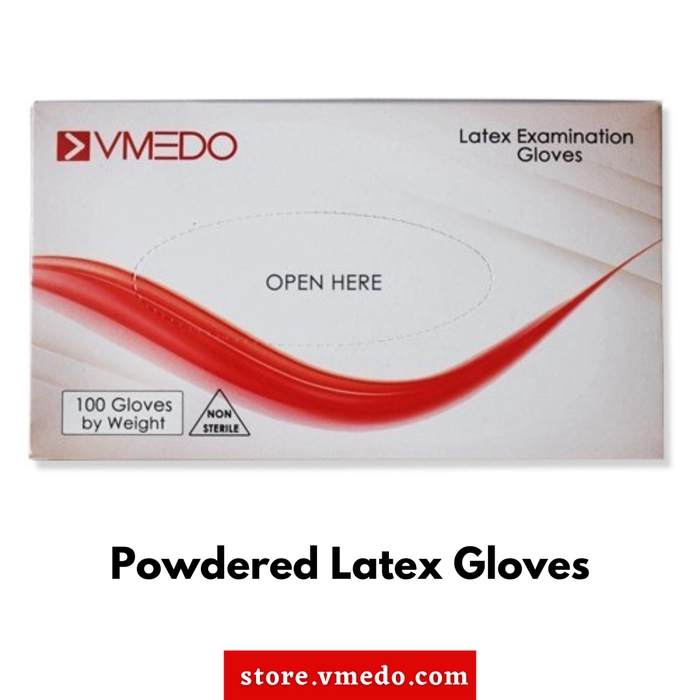 VMEDO Latex Gloves Powdered (100 Pieces)