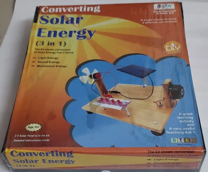 Converting Solar Energy (3 in 1) |This kit shows conversion of solar energy into 3 forms (Light, Sound, Mechanical)|3V Solar Panel| Age 10+