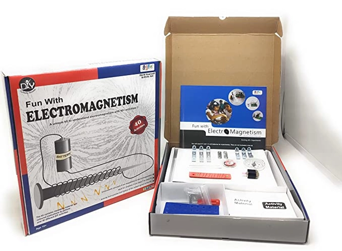 Fun with electromagnetism. contains required material and usage manual. perform 40 do it yourself activities.- Multi color