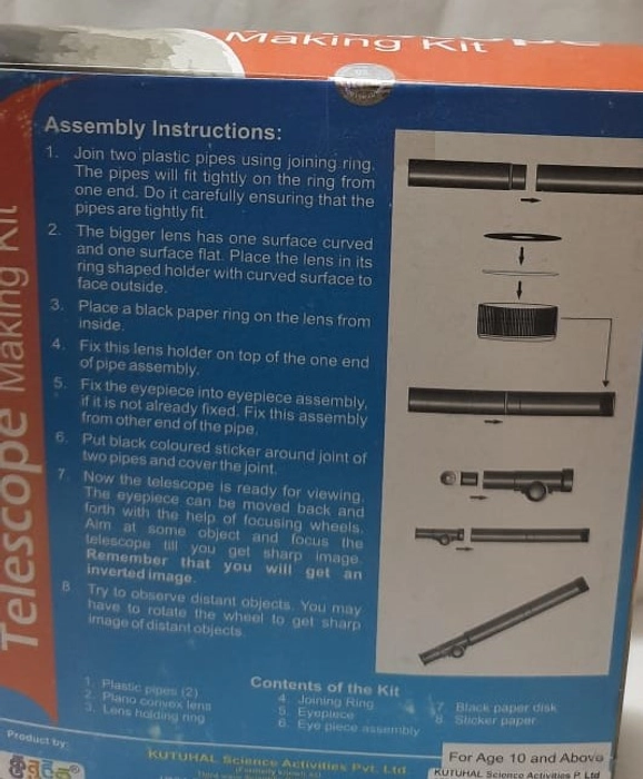 Telescope Making DIY (Do It Yourself) Kit