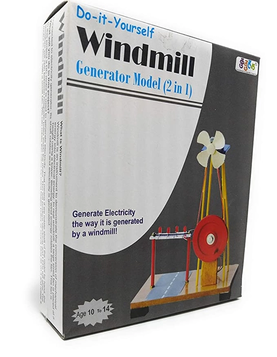 Windmill Generator Model (2 in 1) A DIY Project Kit to make a working model of a Windmill - For Kids 10+