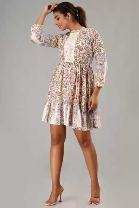 Buy PINKVILLE JAIPUR Floral Printed Short Dress online