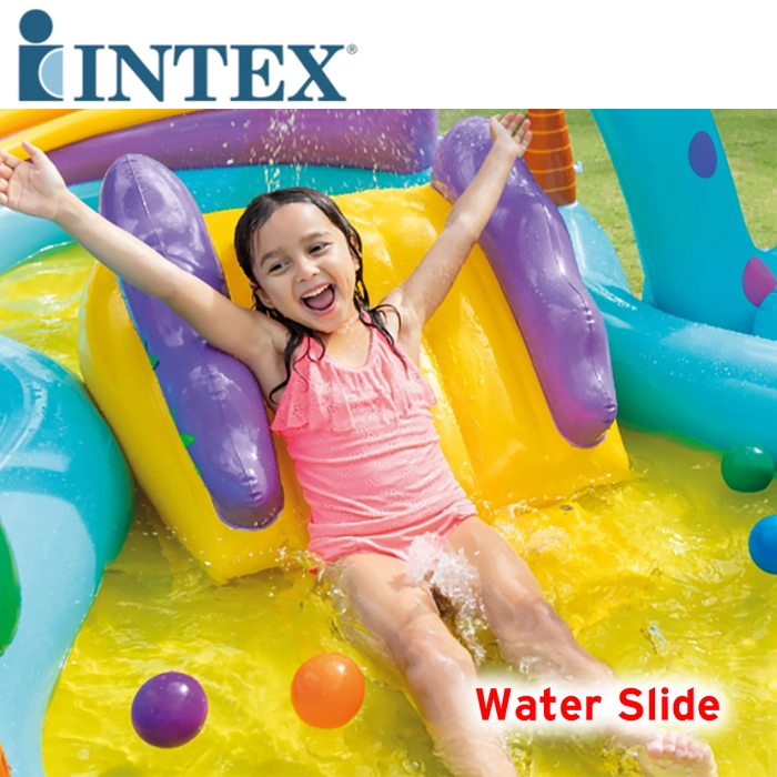 Intex 57135 Dinoland Play Center Inflatable Children Kid Spray Wading Children Play Swimming Pool With Water Slide