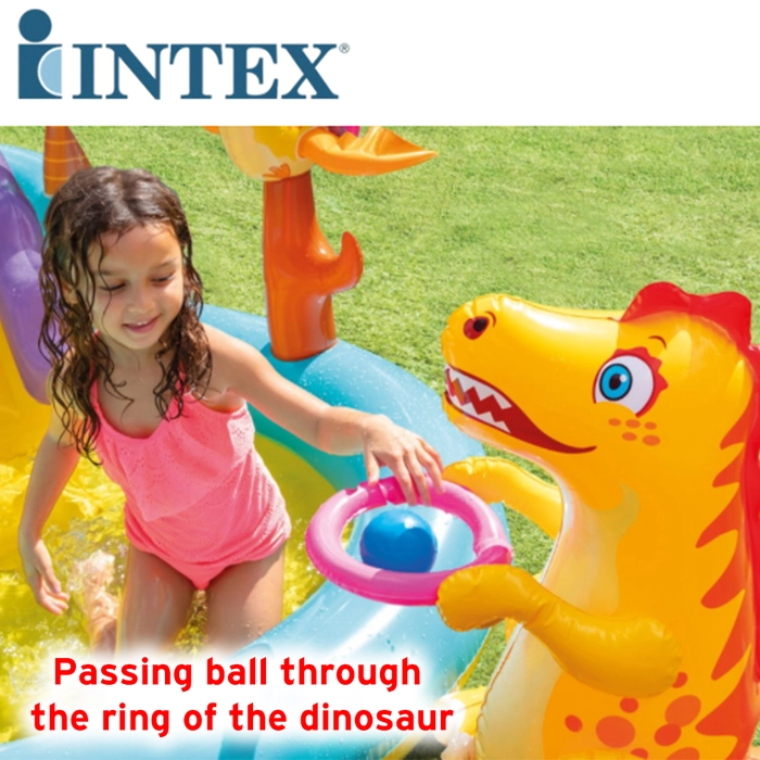 Intex 57135 Dinoland Play Center Inflatable Children Kid Spray Wading Children Play Swimming Pool With Water Slide