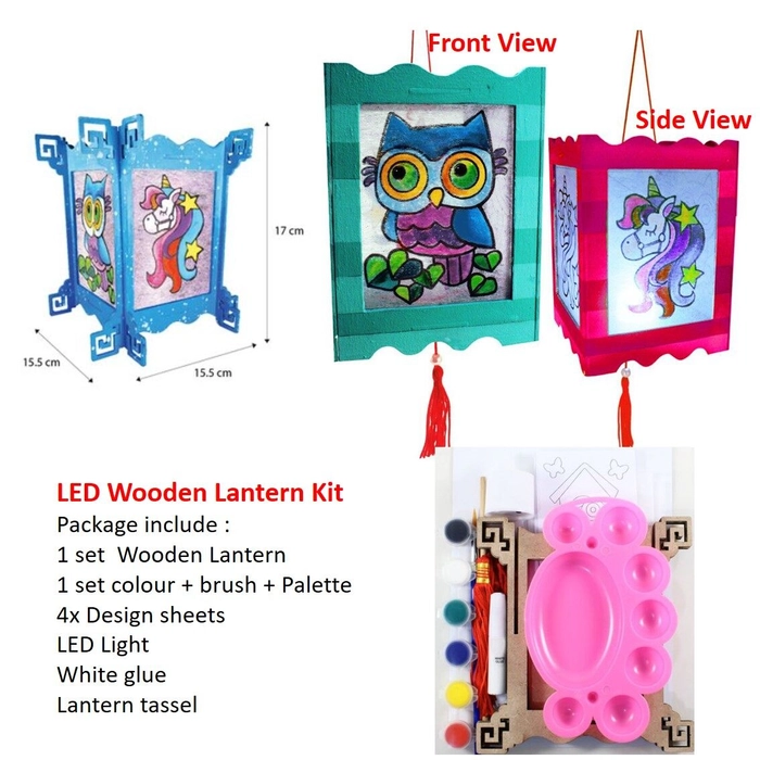 LED Lantern DIY Cartoon Mid-Autumn Moon Cake Festival Handmade Tang Lung