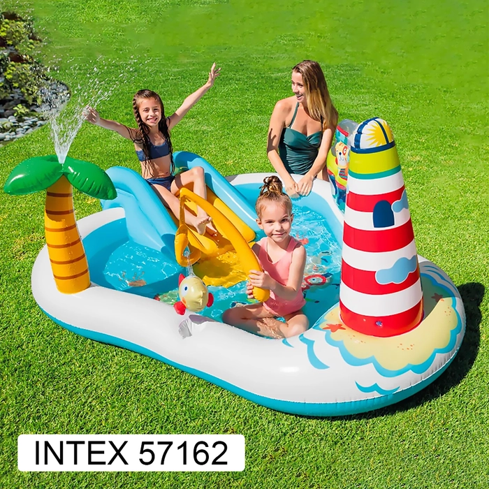 Intex 57162 57165 Inflatable Play Center Inflatable Children Kiddie Spray Wading Kids Children Play Swimming Pool With Water Slide