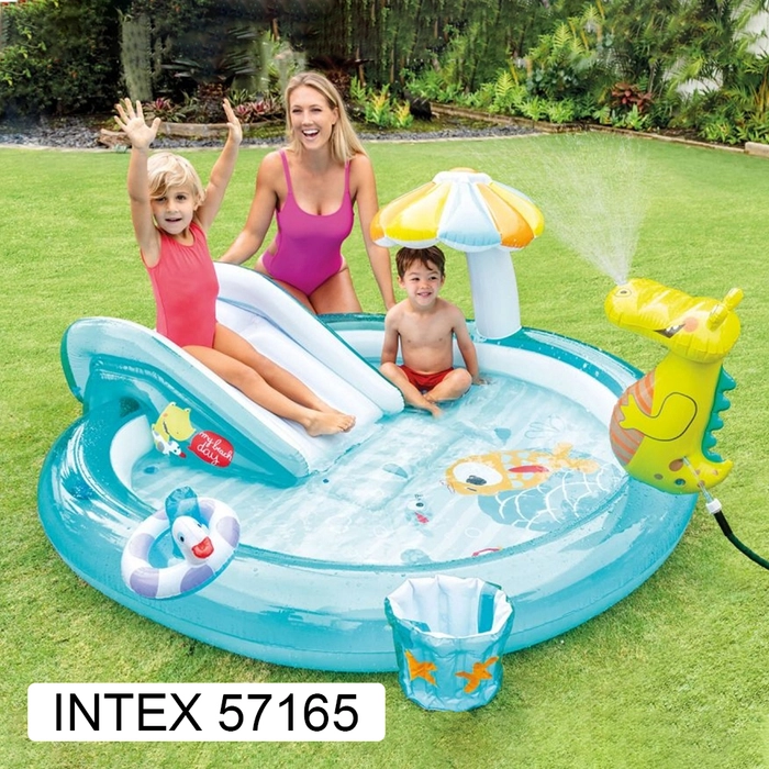 Intex 57162 57165 Inflatable Play Center Inflatable Children Kiddie Spray Wading Kids Children Play Swimming Pool With Water Slide