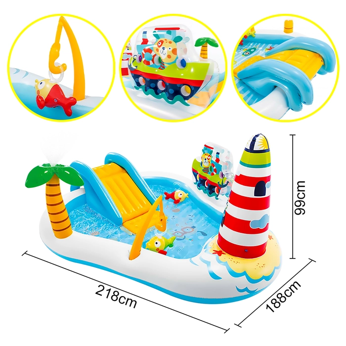 Intex 57162 57165 Inflatable Play Center Inflatable Children Kiddie Spray Wading Kids Children Play Swimming Pool With Water Slide