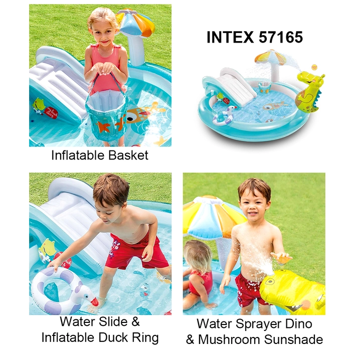 Intex 57162 57165 Inflatable Play Center Inflatable Children Kiddie Spray Wading Kids Children Play Swimming Pool With Water Slide