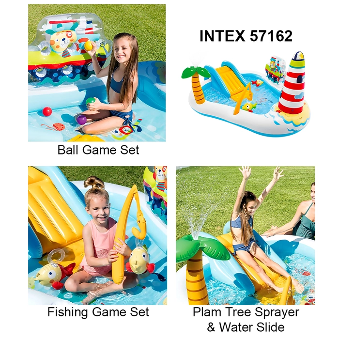 Intex 57162 57165 Inflatable Play Center Inflatable Children Kiddie Spray Wading Kids Children Play Swimming Pool With Water Slide