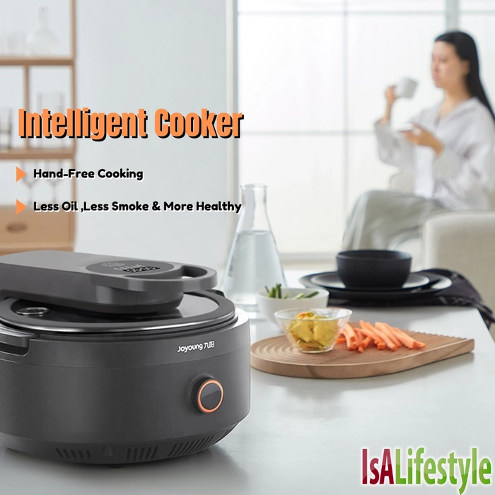 3.5L Intelligent Smart Robot Cooker Household Cooking Wok with Mixing Shovel