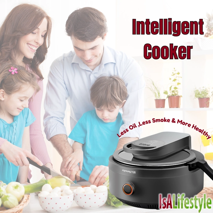 3.5L Intelligent Smart Robot Cooker Household Cooking Wok with Mixing Shovel