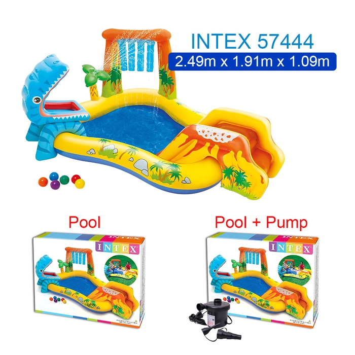 Intex 57444 Inflatable Dinosaur Play Center Children Water Play Ground Kids Paddling Swimming Pool Water Slide