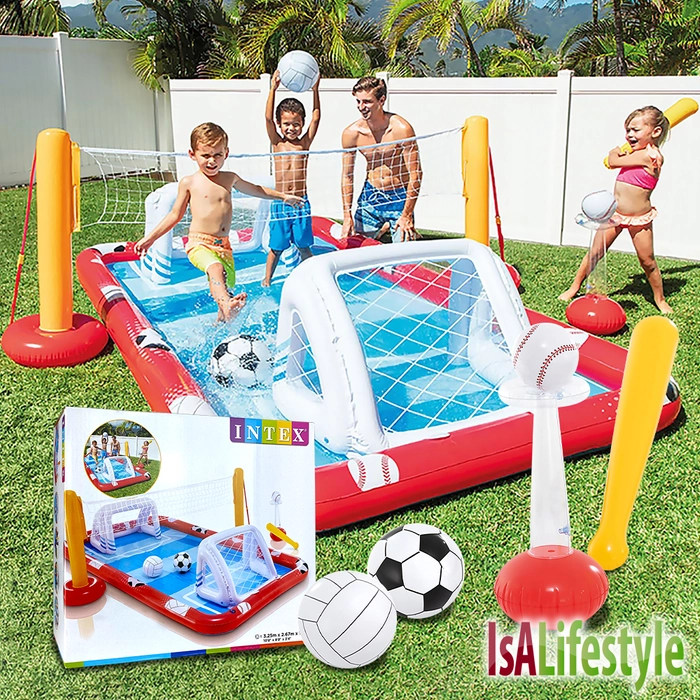 Intex 57147 Inflatable Kids Sports Pool Game Play Center 3in1 set Outdoor Water Pool Valleyball/ Football / Baseball