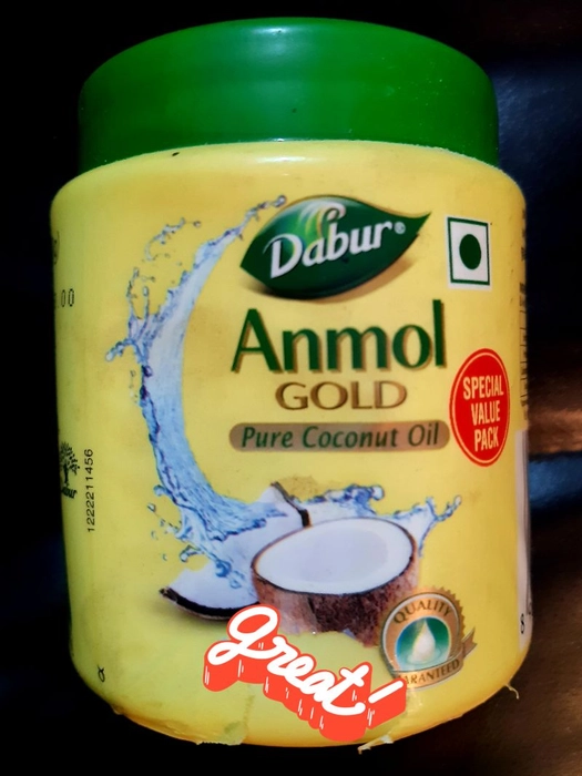 Dabur Anmol Gold Pure Coconut Oil 175ml (160g) | ₹58