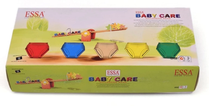 Essa Baby Care Premium Pack of 5 Assorted Solid Pure Cotton Briefs
