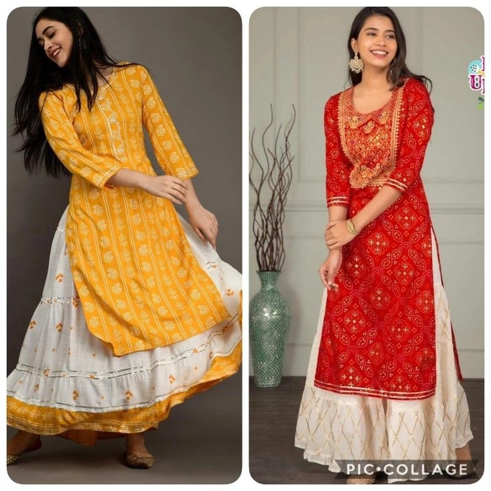 Libas Women Yellow Bandhani Printed Gotta Patti Pure Cotton Kurta with Skirt  & With Dupatta - Absolutely Desi
