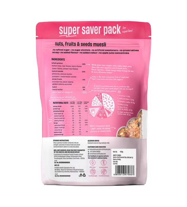 Nuts, Fruits & Seeds - Super Saver Pack of 1.5kg - The Whole Truth Foods