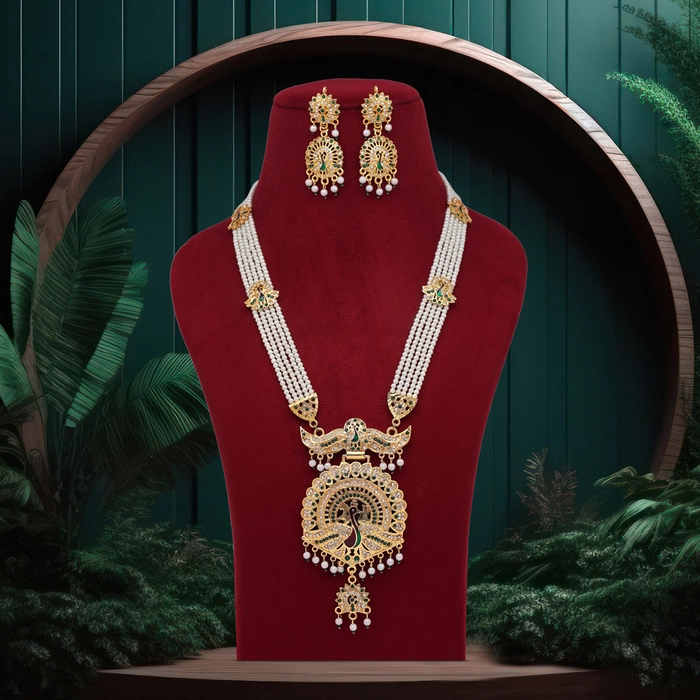 Green Color Rajputi Jewellery Rani Haar