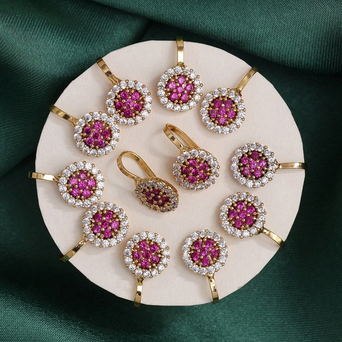 Rani Color American Diamond Nose Pin Combo Of 12 Pieces (NSP302CMB)