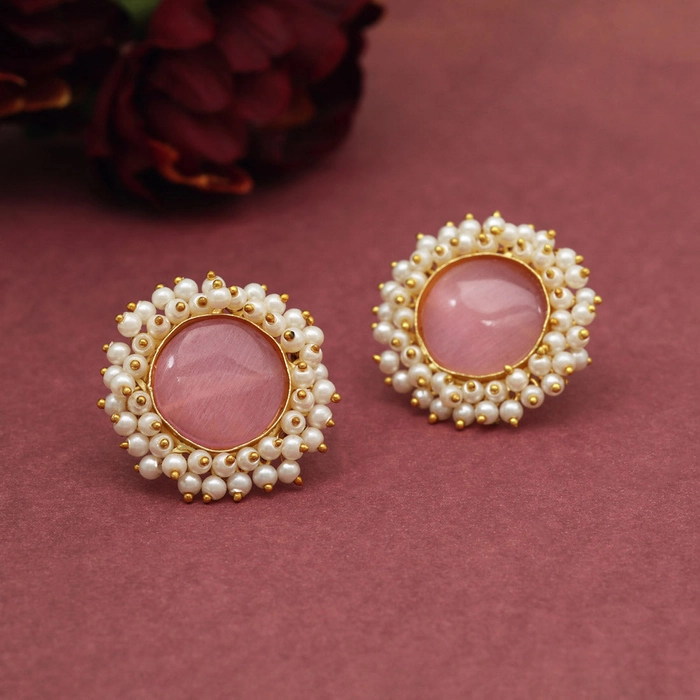 Pink Color Amrapali Earrings (AMPE438PNK)
