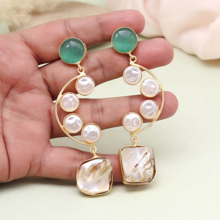 Serene Pista Green Color Amrapali Earrings