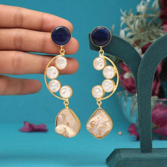 Blue Color Amrapali Earrings