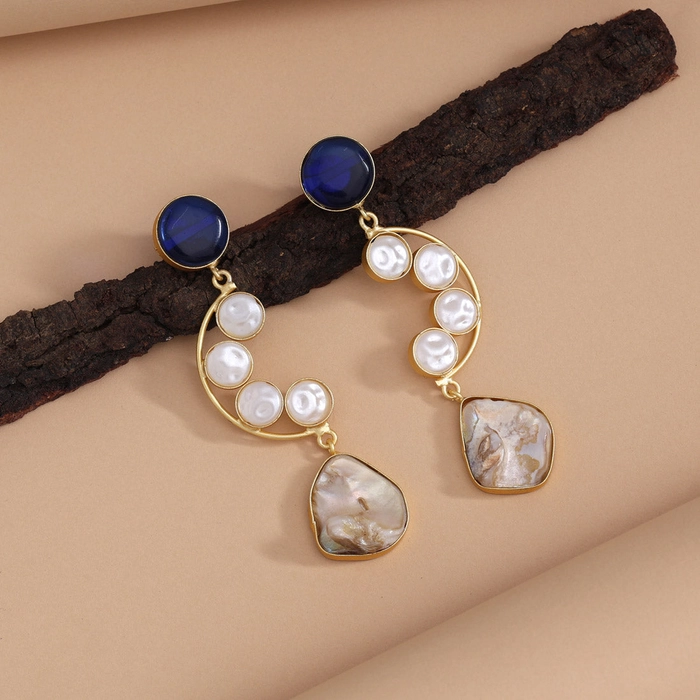 Blue Color Amrapali Earrings