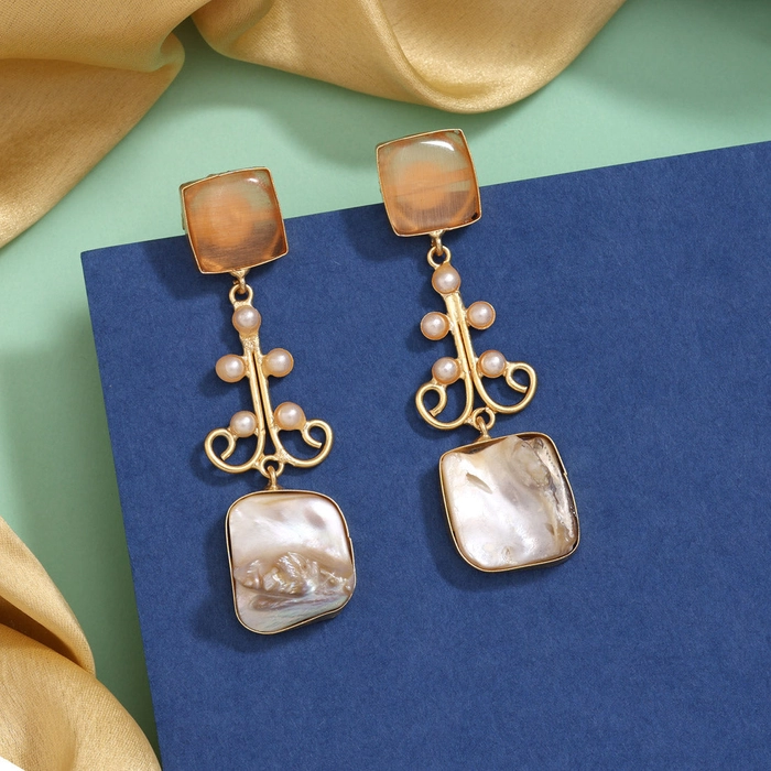 Mustard Yellow Color Amrapali Earrings