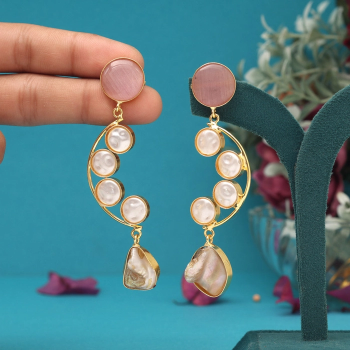 Pink Color Amrapali Earrings
