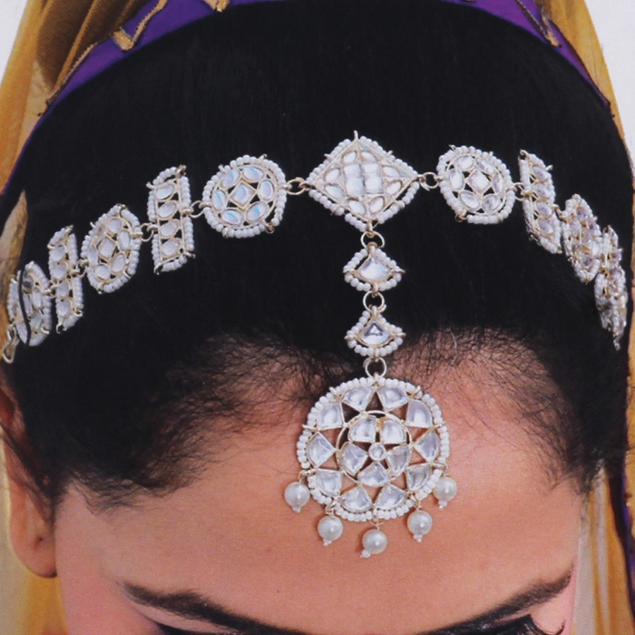 White Color Kundan Matha Patti (MTP331WHT)