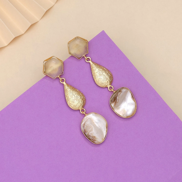 Classic White Color Amrapali Earrings