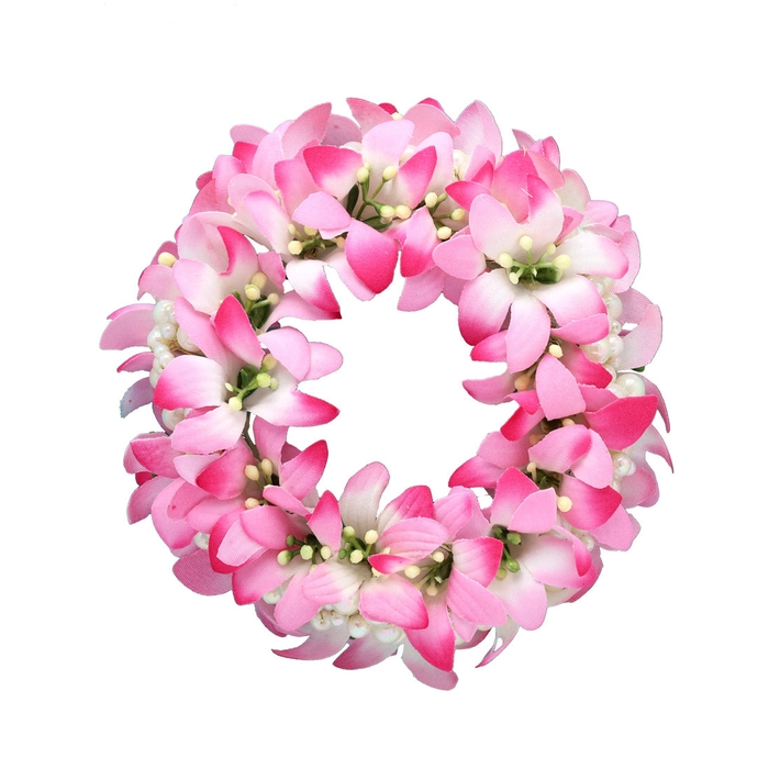 Pink Color Rose Flower Gajra For Women Hair Pin