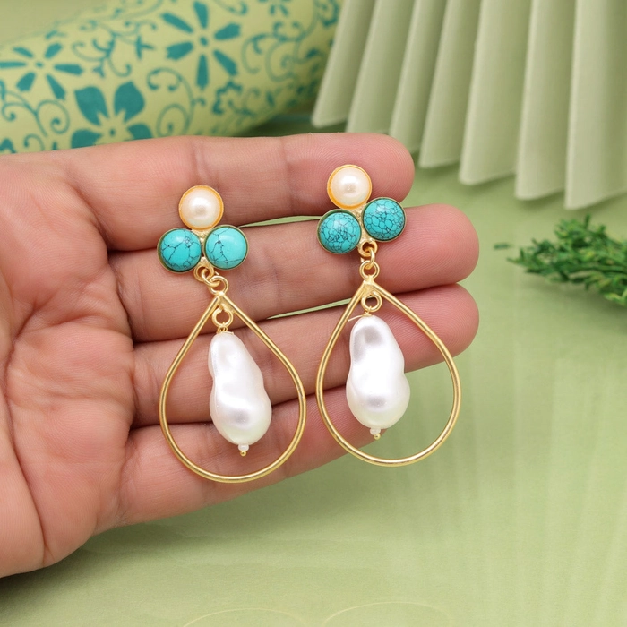 Aqua Green Color Amrapali Earrings