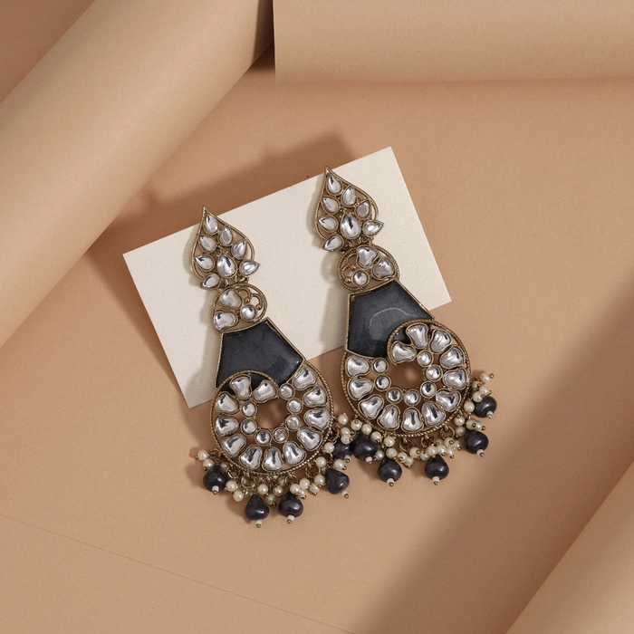 Assorted Color 5 Pairs Kundan Earrings Combo (KDE122CMB)