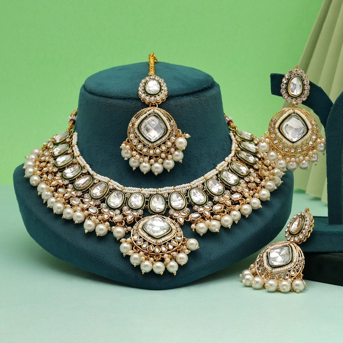 White Color Kundan Necklace Set (KN1433WHT)