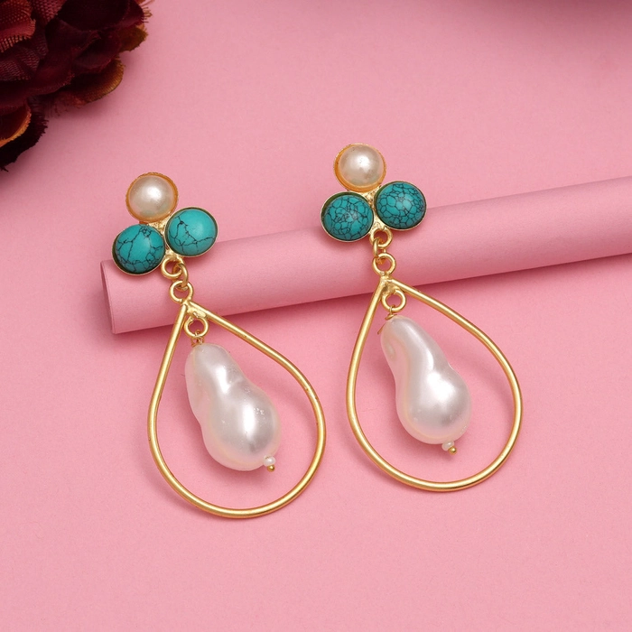 Aqua Green Color Amrapali Earrings