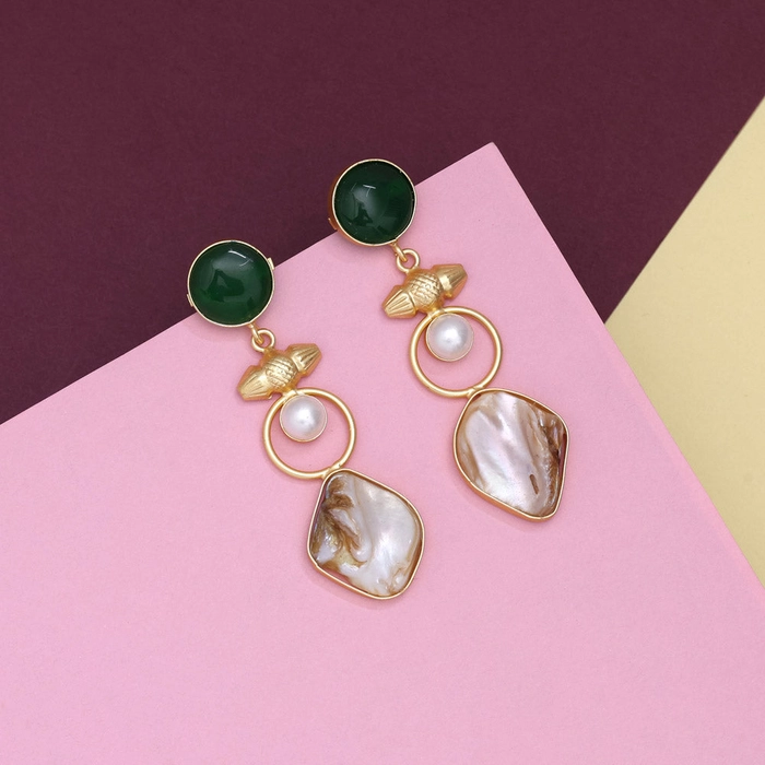 Leaf Green Color Amrapali Earrings