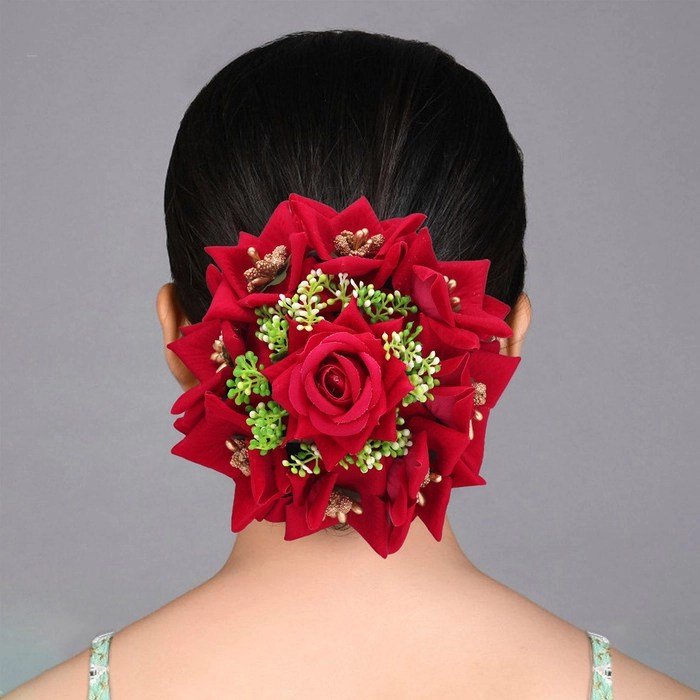 Rani Color Rose Flower Hair juda//Bun (HRP265RNI)