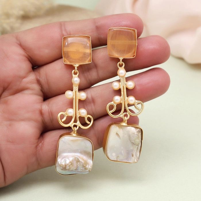 Mustard Yellow Color Amrapali Earrings
