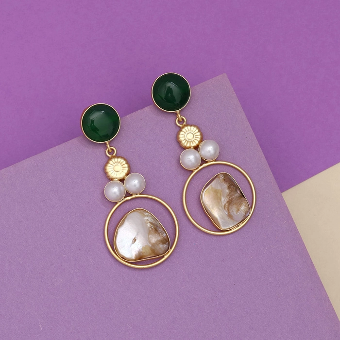 Garden Green Color Amrapali Earrings